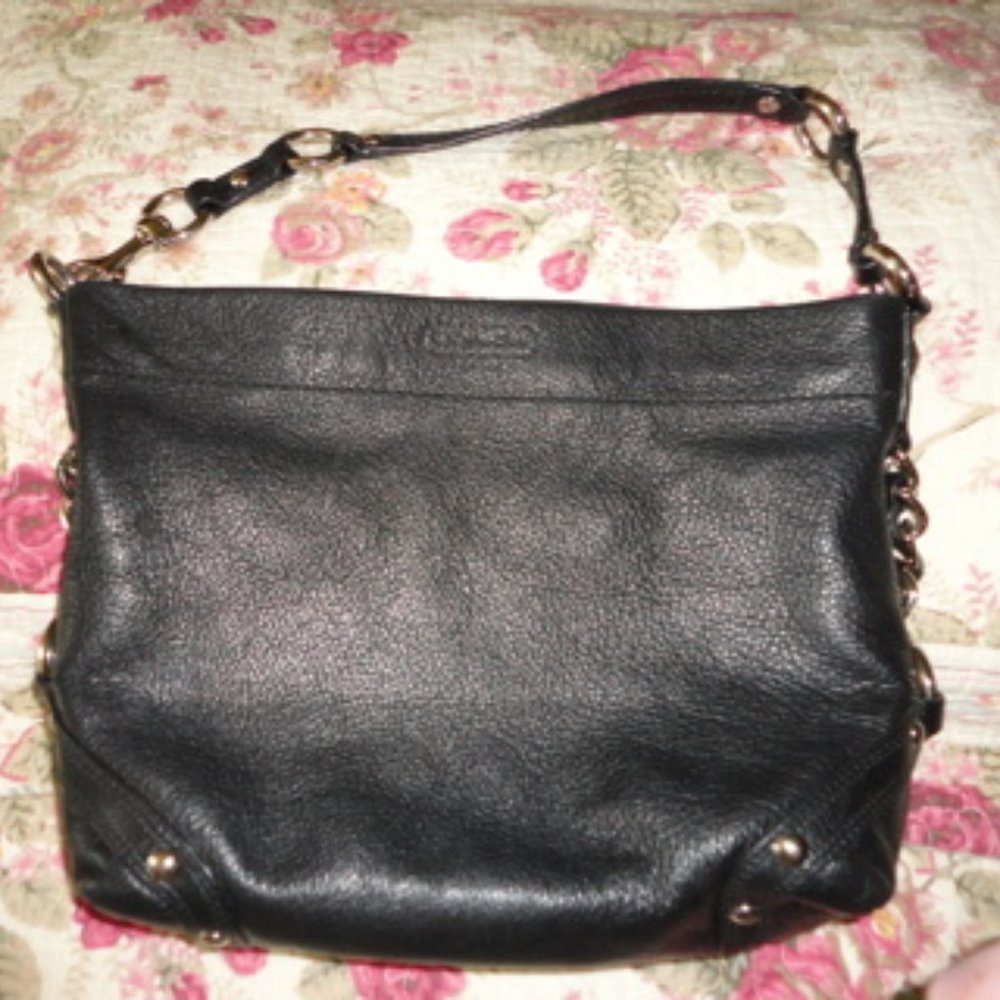 COACH Carly Soft Pebble Leather Hobo Handbag